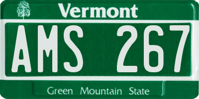 VT license plate AMS267