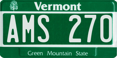 VT license plate AMS270