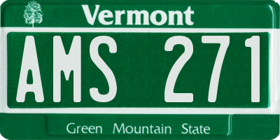 VT license plate AMS271