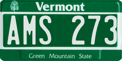 VT license plate AMS273