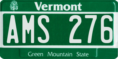 VT license plate AMS276
