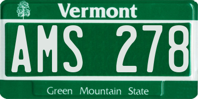 VT license plate AMS278