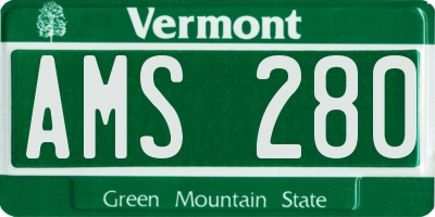 VT license plate AMS280