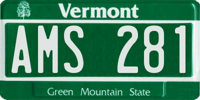 VT license plate AMS281