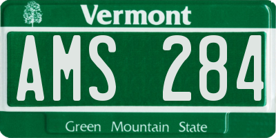VT license plate AMS284