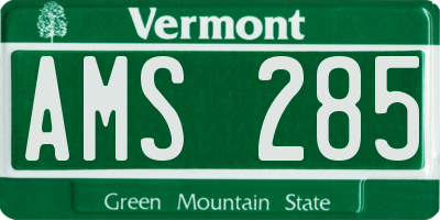 VT license plate AMS285