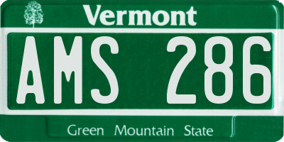 VT license plate AMS286