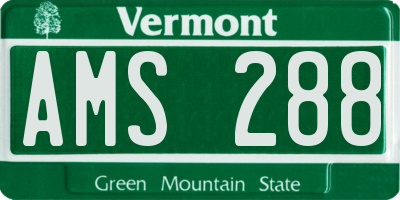VT license plate AMS288