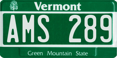 VT license plate AMS289