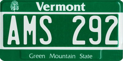VT license plate AMS292