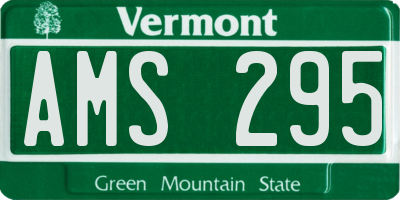 VT license plate AMS295