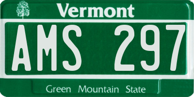 VT license plate AMS297