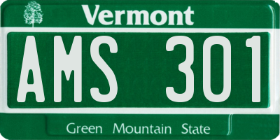 VT license plate AMS301