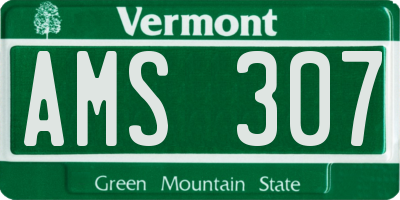 VT license plate AMS307