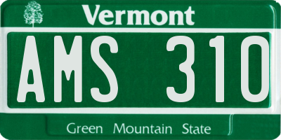 VT license plate AMS310