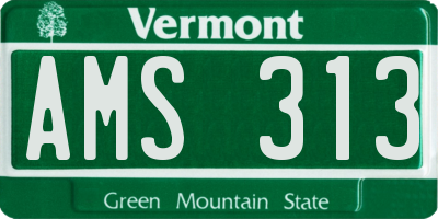 VT license plate AMS313