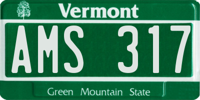 VT license plate AMS317