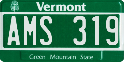 VT license plate AMS319