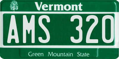 VT license plate AMS320