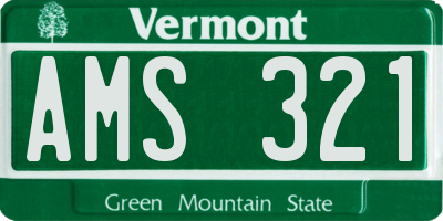 VT license plate AMS321
