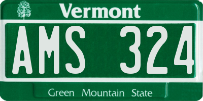 VT license plate AMS324
