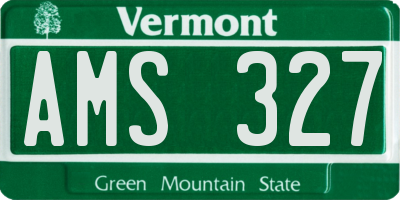 VT license plate AMS327