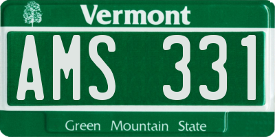 VT license plate AMS331