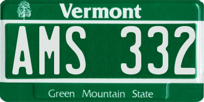 VT license plate AMS332