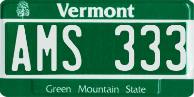 VT license plate AMS333