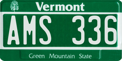 VT license plate AMS336
