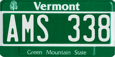 VT license plate AMS338