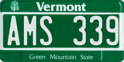 VT license plate AMS339