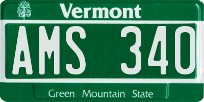 VT license plate AMS340