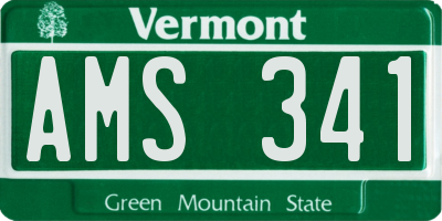 VT license plate AMS341