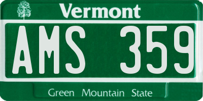 VT license plate AMS359