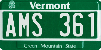 VT license plate AMS361