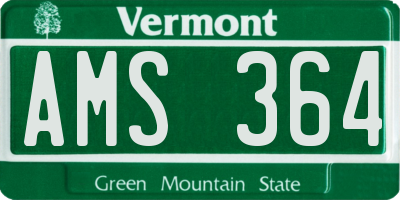 VT license plate AMS364