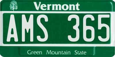 VT license plate AMS365