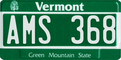 VT license plate AMS368
