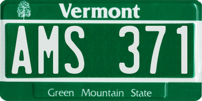 VT license plate AMS371