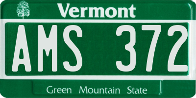 VT license plate AMS372