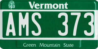 VT license plate AMS373