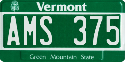 VT license plate AMS375