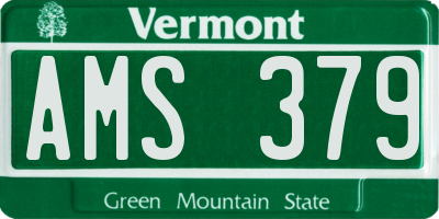 VT license plate AMS379