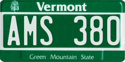 VT license plate AMS380