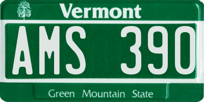 VT license plate AMS390