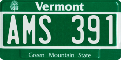 VT license plate AMS391