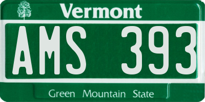 VT license plate AMS393