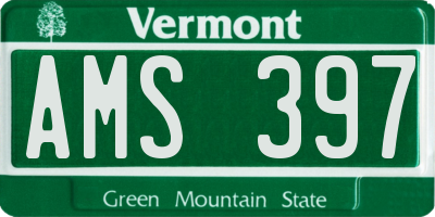 VT license plate AMS397