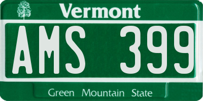 VT license plate AMS399